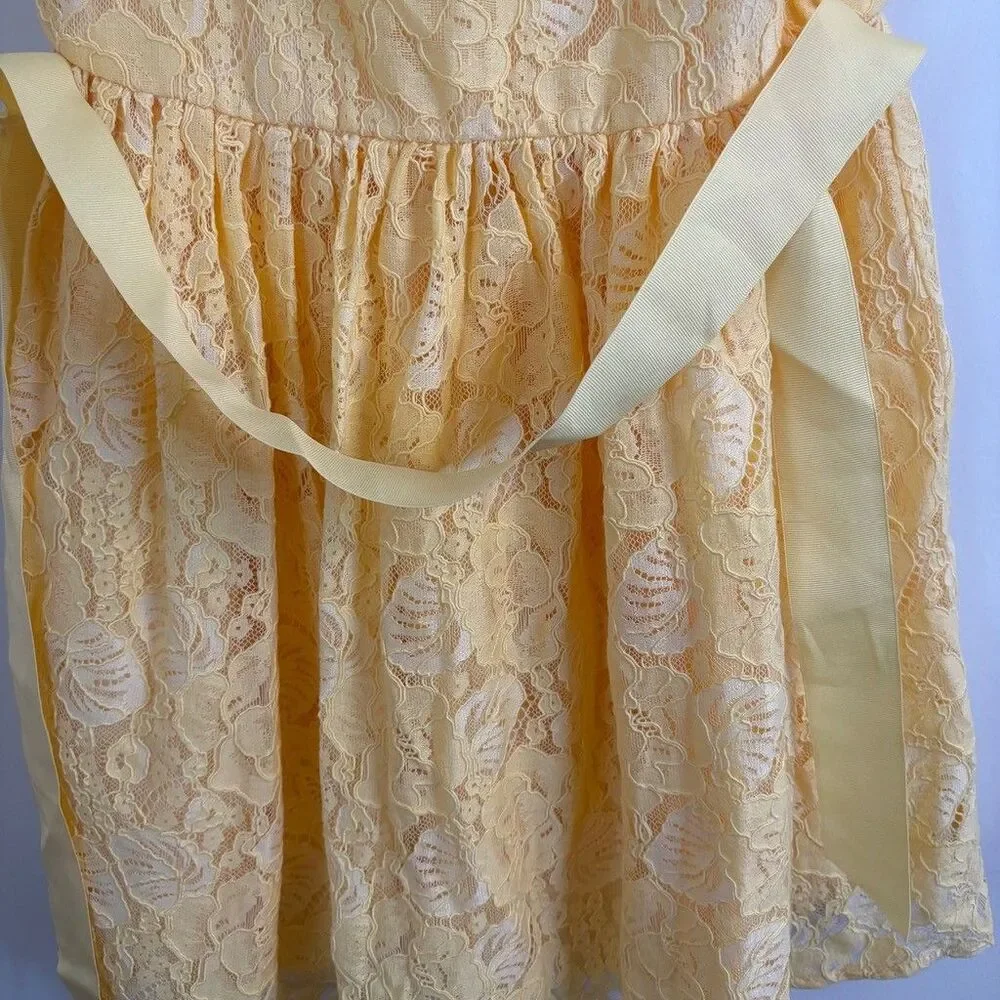 The Childrens Place Girls Yellow Lace Dress Size 14 Sleeveless Easter Party - Picture 4 of 6